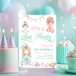 Spa Party Kids Birthday  Invitation<br><div class="desc">The Spa Party Kids Birthday Invitation design is a beautifully crafted invitation that sets the tone for a relaxing and glamorous celebration. It features a pastel color palette with shades of blush pink, lavender, mint green, and soft blue, creating a serene and inviting look. The design is rendered in watercolor...</div>