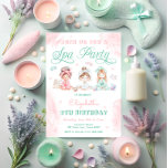 Spa Party Kids Birthday Party Pink Invitation<br><div class="desc">The Spa Party Kids Birthday Party Pink Invitation design is a beautifully crafted invitation that sets the tone for a relaxing and glamorous celebration. It features a pastel color palette with shades of blush pink, lavender, mint green, and soft blue, creating a serene and inviting look. The design is rendered...</div>