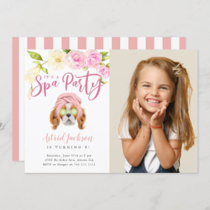 Spa Party Kids Birthday Photo Invitation