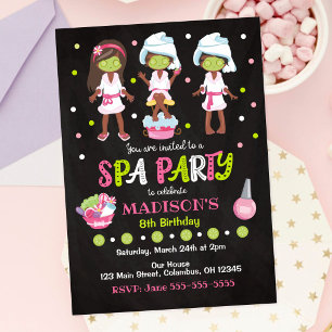 Spa Party Makeup Birthday Invitation