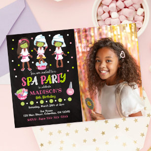 Spa Party Makeup Photo Birthday Invitation