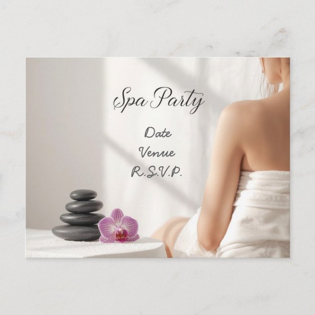 Spa Party Minimal Wellness Design Postcard (Front)