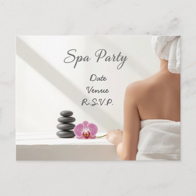 Spa Party Minimal Wellness Design Postcard (Front)