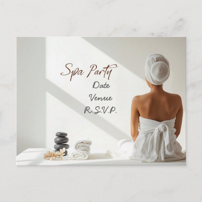 Spa Party Minimal Wellness Design Postcard (Front)