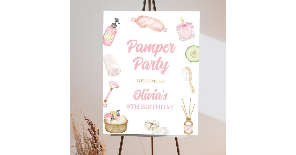 Spa Party, Pamper Party, Birthday Welcome Sign | Zazzle