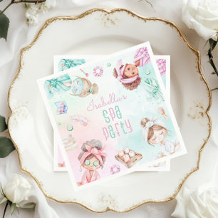 Spa party Pamper party pastel Birthday party Napkins