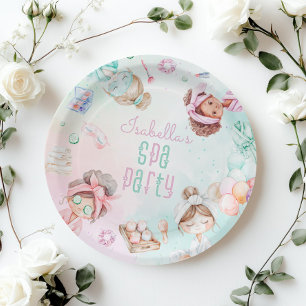 Spa party Pamper party pastel Birthday party Paper Plates