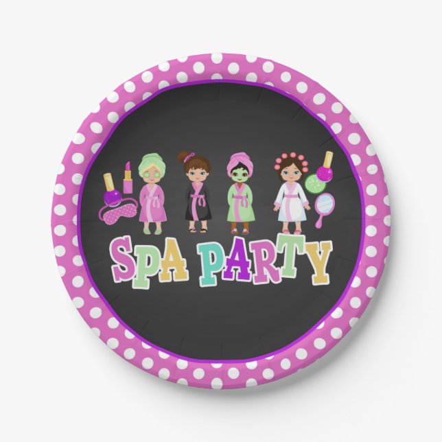 Spa Party Paper Plate - People (Front)