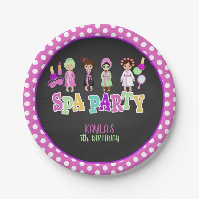 Spa Party Paper Plate - People Custom (Front)