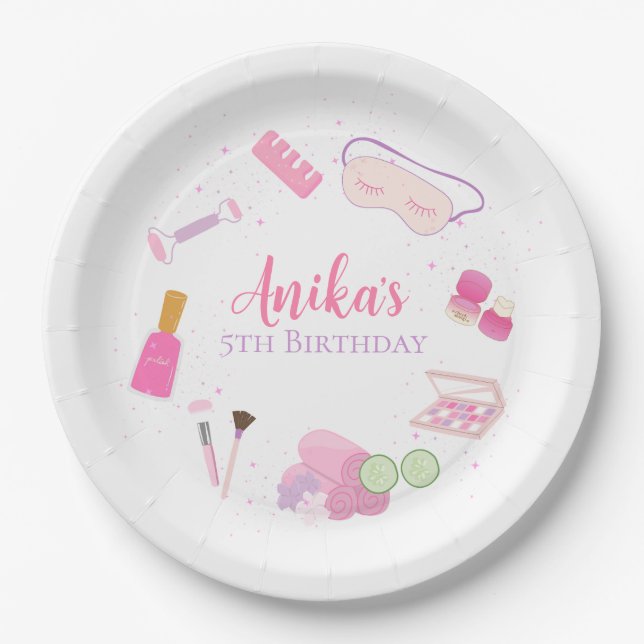 Spa Party Paper Plates (Front)