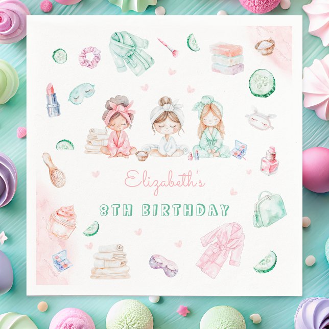 Spa Party Pastel Birthday  Napkins (Creator Uploaded)
