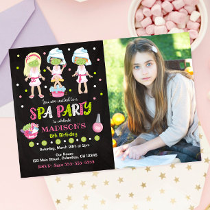 Spa Party Photo Birthday Invitation