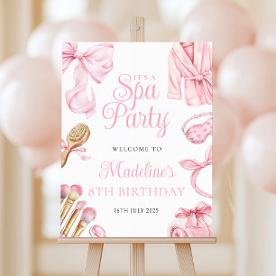 Spa Party Pink Birthday Welcome Sign