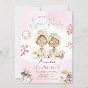 Spa Party Pink Girl Birthday Invitation