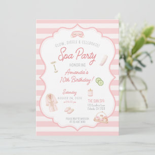 Spa Party Pink Spa tween girl Birthday Invitation