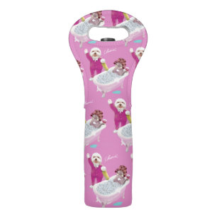 Spa Party: Smiling Bichon & Miss Meow Cheers Wine Bag