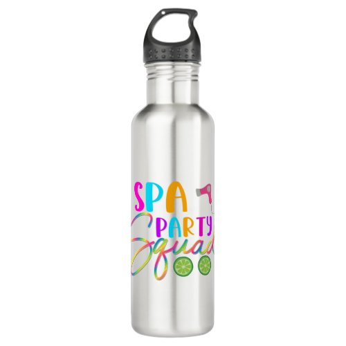 Spa Party Squad Funny Birthday Theme Stainless Steel Water Bottle