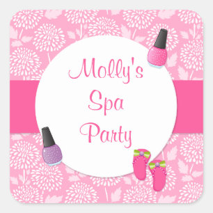 Spa Party Square Sticker