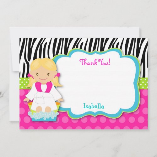 Spa Party Thank you note cards