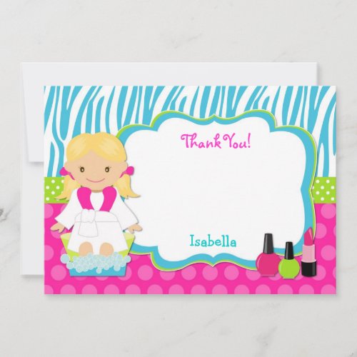 Spa Party Thank you note cards