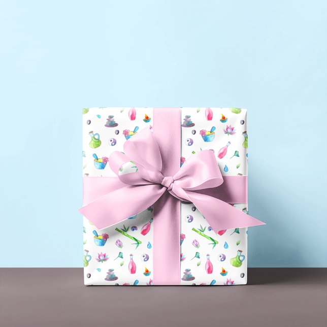 Spa Pattern Watercolor Wrapping Paper (Creator Uploaded)