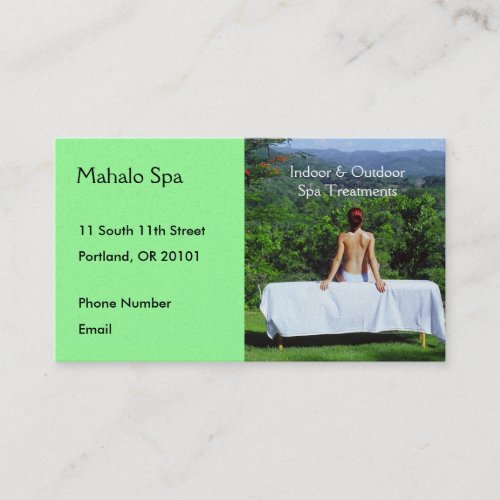 Spa Photo of Outdoor Massage Table Appointment Card