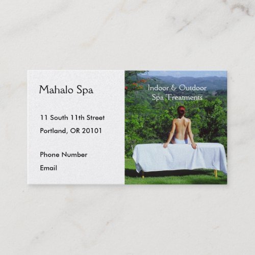 Spa Photo of Outdoor Massage Table Business Card Templates