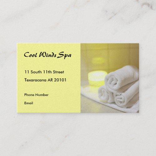 Spa Photo with towels and candle Appointment Card
