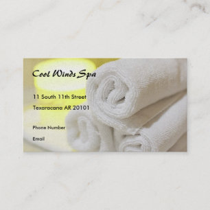 Spa Photo with towels and candle Appointment Card