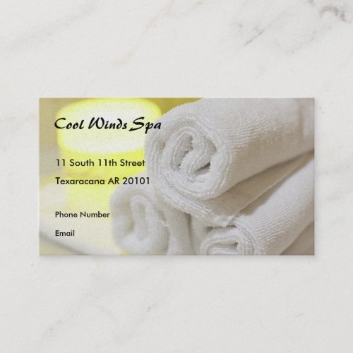 Spa Photo with towels and candle Appointment Card