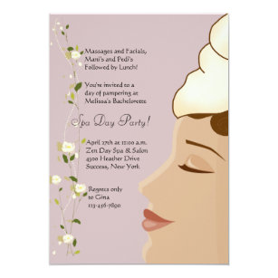 spa bachelorette party invitations zazzle