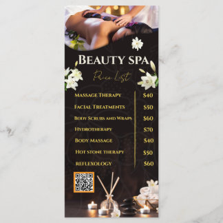 Spa Price List Service Menu