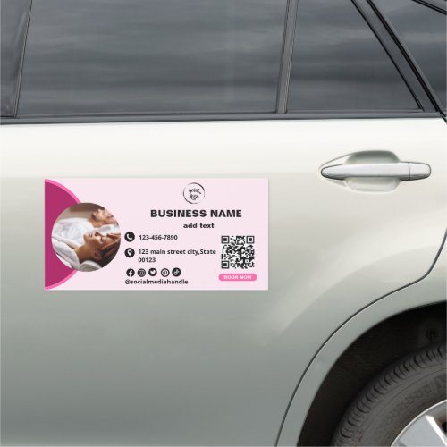 SPA Qr Code Photo Business Car Magnet