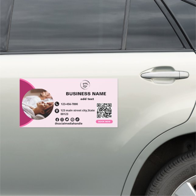 SPA Qr Code Photo Business Car Magnet (In Situ)