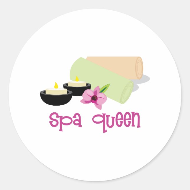 Spa Queen Classic Round Sticker (Front)