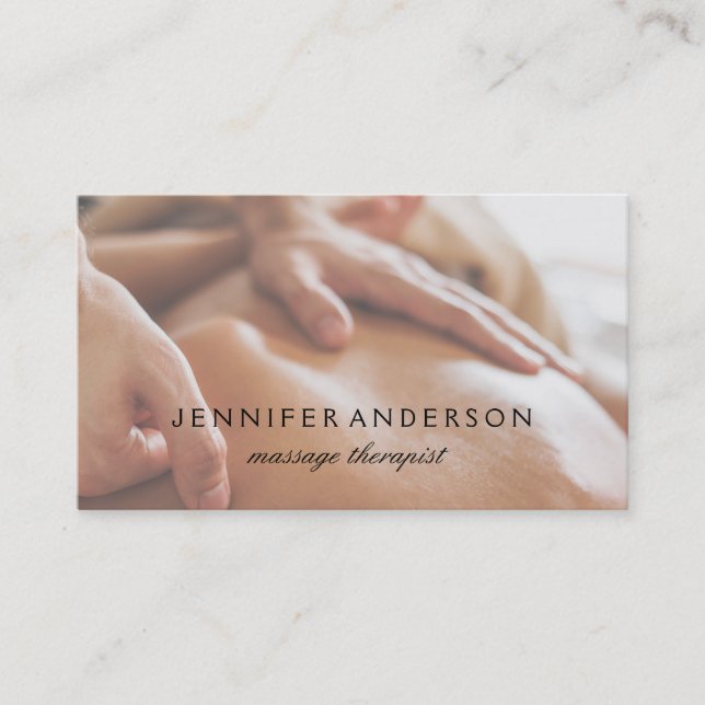 Spa Retreat | Back Massage Session Business Card (Front)