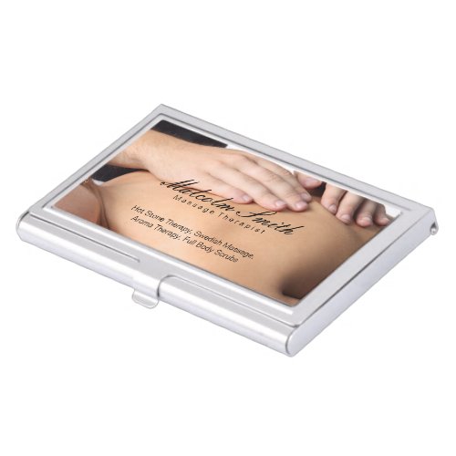Spa Retreat  Massage appointment card Business Card Case