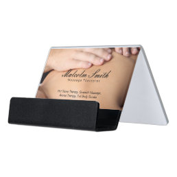 Spa Retreat | Massage (appointment card) Desk Business Card Holder