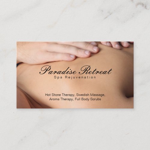 Spa Retreat  Massage Business Card