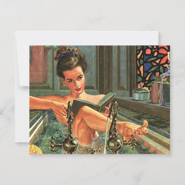 Spa Retreat Relaxation Invitation Party Retro (Front)