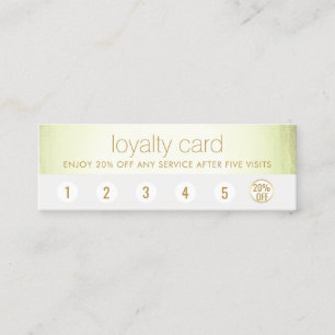 Spa Salon 6 Punch Customer Loyalty Green Stripe Card