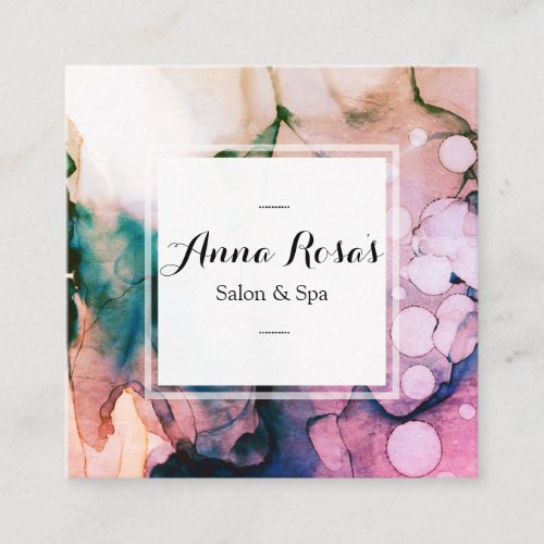 *~* Spa &amp; Salon Abstract Artistic Lavender Chic Square Business Card