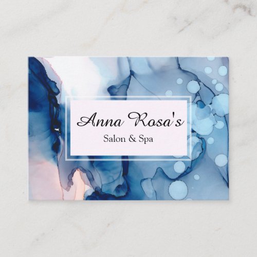 *~* Spa &amp; Salon Abstract Blue Artistic Chic Business Card