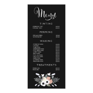 Spa Salon Beautician Menu Designer Price List