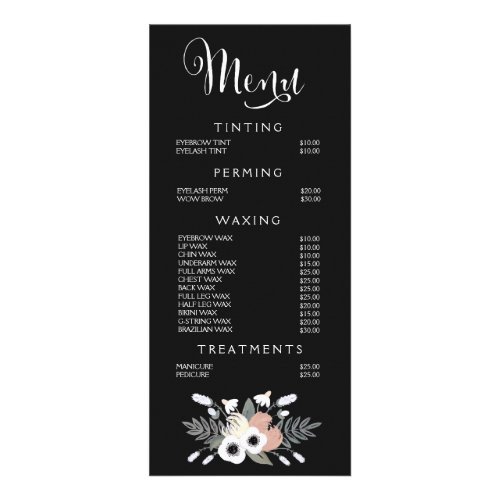 Spa Salon Beautician Menu Designer Price List