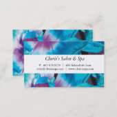 Spa - Salon Blue Flower Business Card (Front/Back)