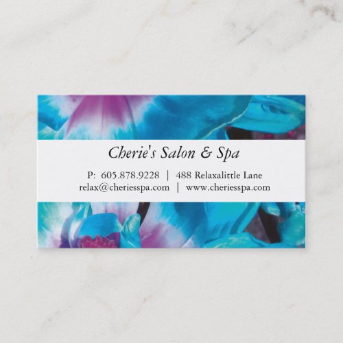 Spa - Salon Blue Flower Business Card