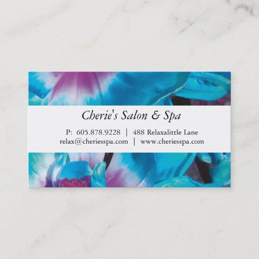 Customizable Spa - Salon Blue Flower Business Card