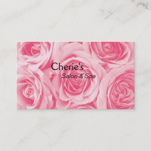 Spa - Salon Blushing Pink Roses Business Card