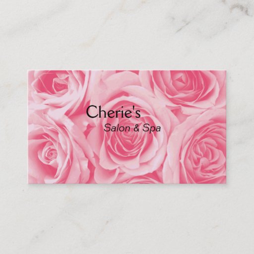 Customizable Spa - Salon Blushing Pink Roses Business Card